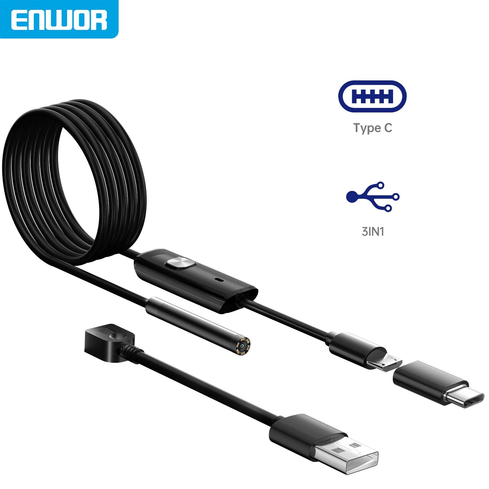 ENWOR- ð ī޶, IP67 , 5.5mm, 7mm, 3in 1, ȵ̵ , PC, USB, ð ī޶, 6led  
